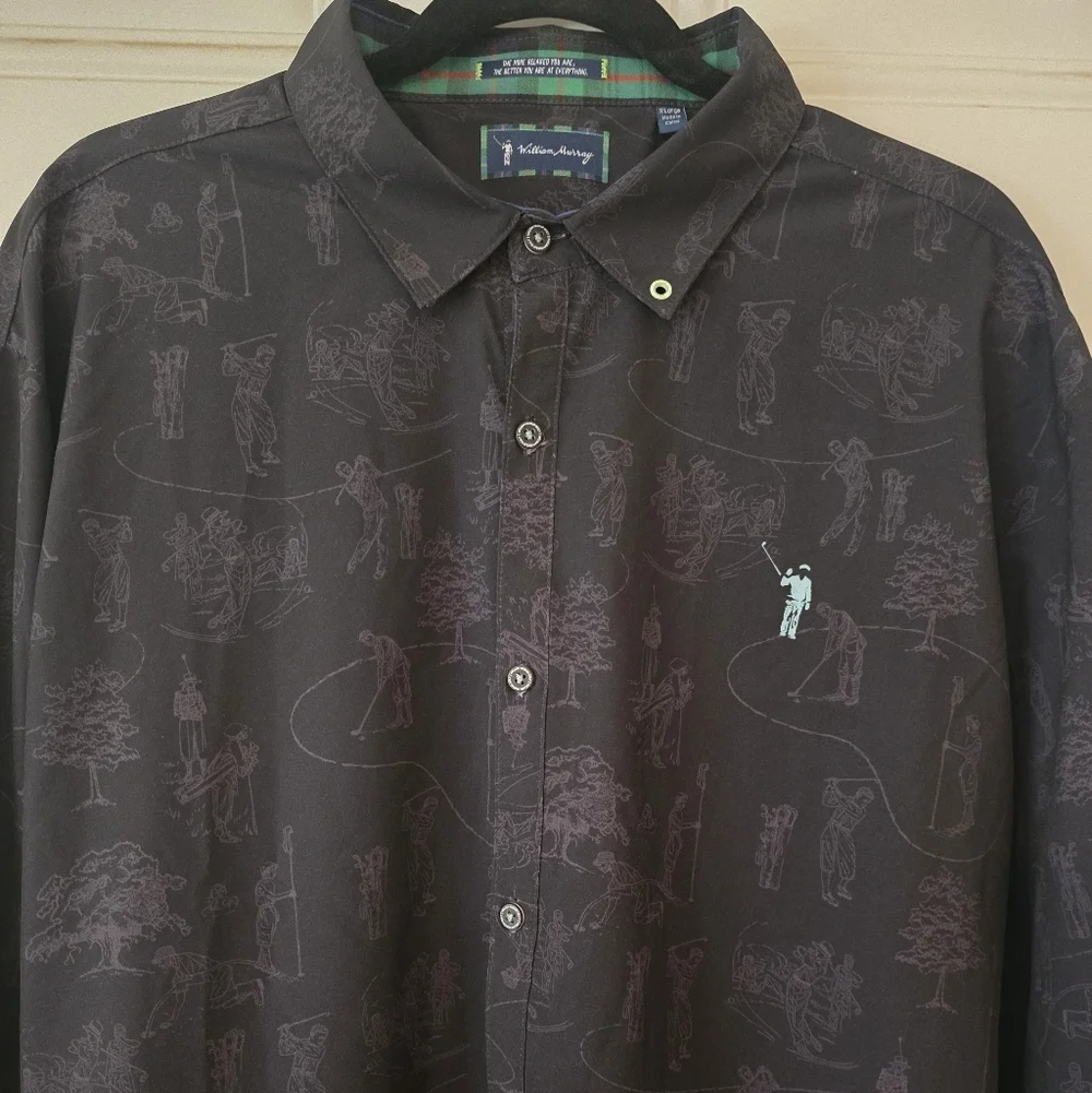 ⛳ William Murray Performance Golf Long Sleeve Button Down Shirt X-large - Picture 3 of 8